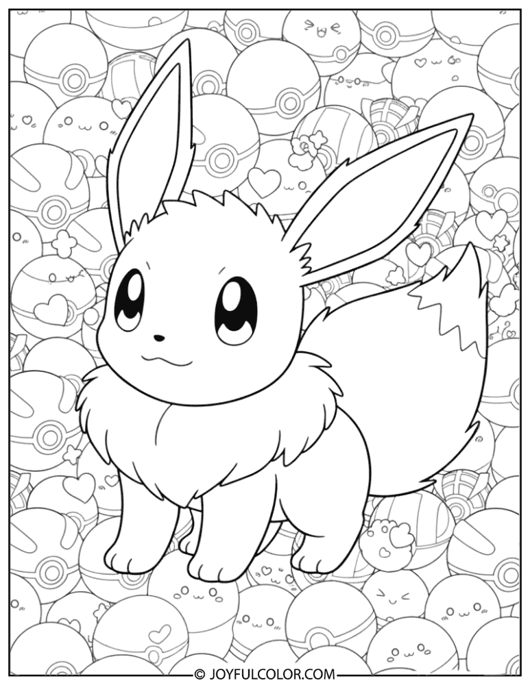 Kawaii Jolteon Coloring Page