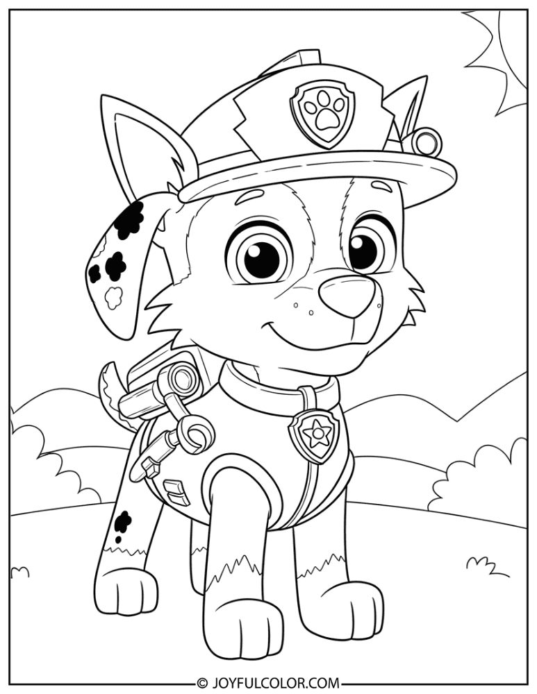 Kawaii Rocky with Big Eyes Coloring Page