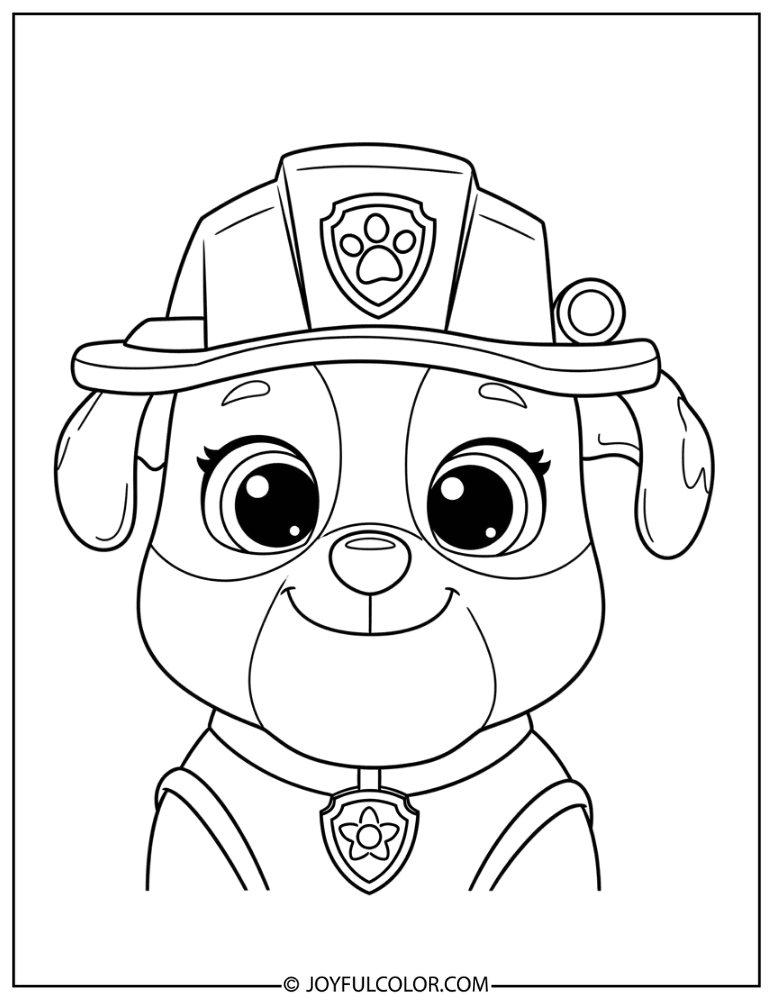 Kawaii Rubble with Big Eyes Coloring Page