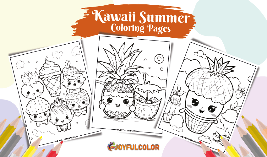 Kawaii Summer Coloring Pages