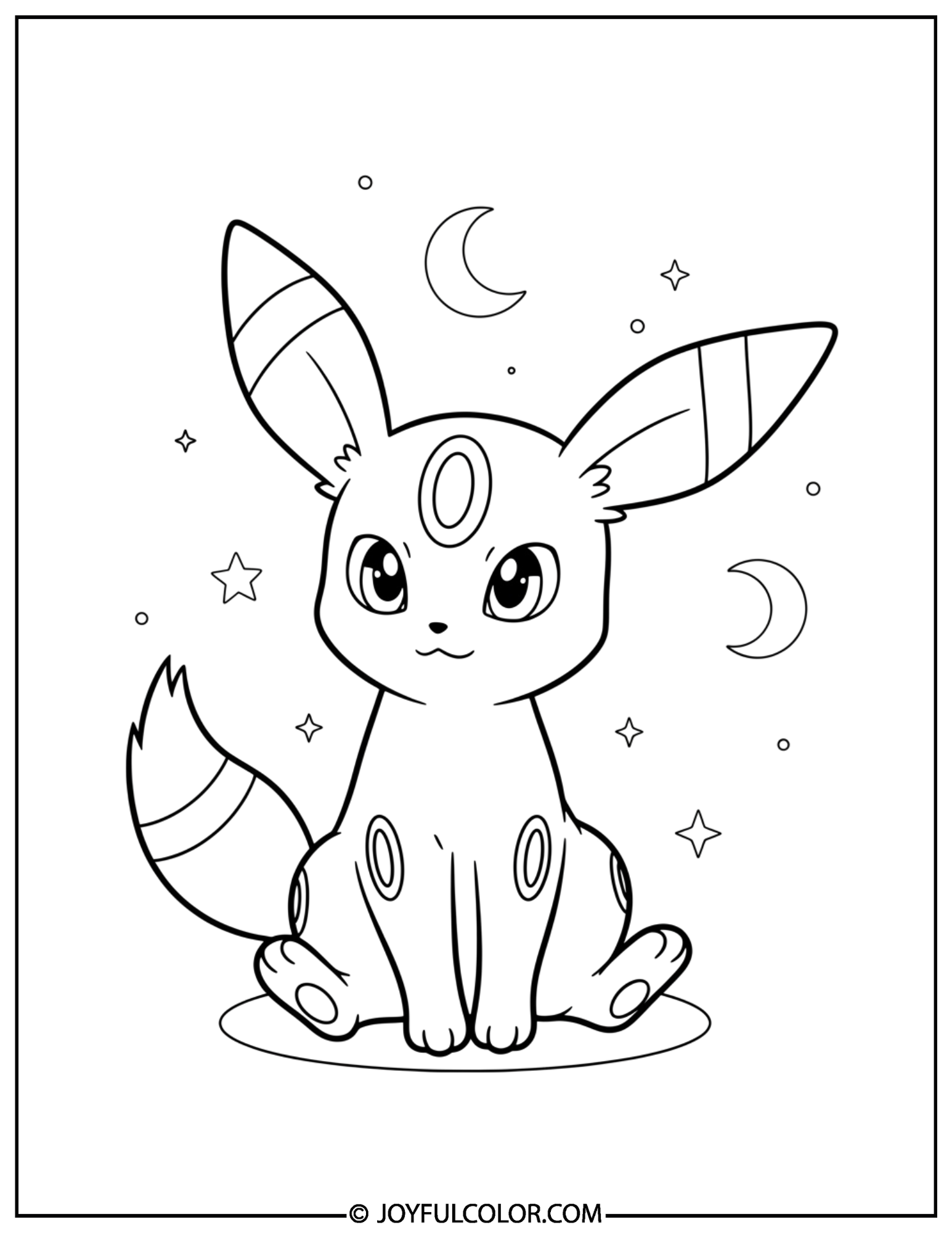 Kawaii Umbreon Coloring Page