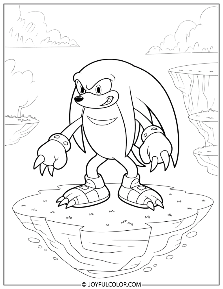 Knuckles Angel Island Coloring Page