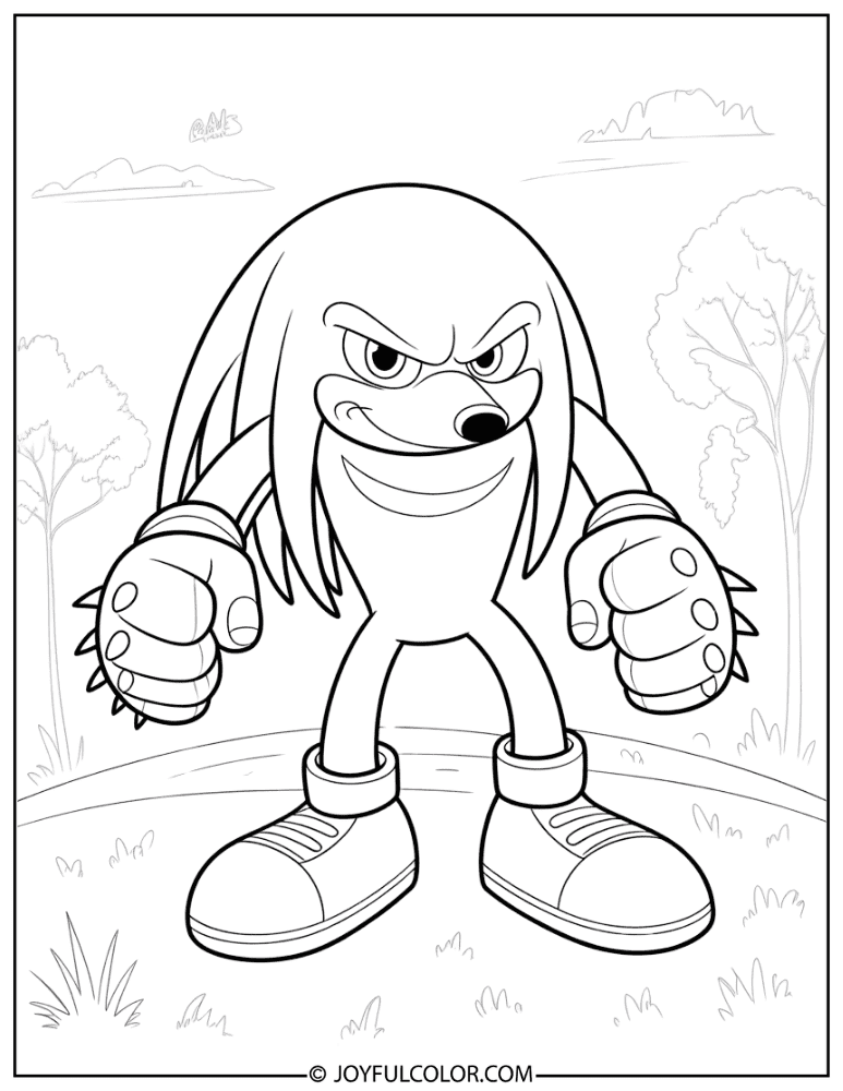Knuckles Coloring Page