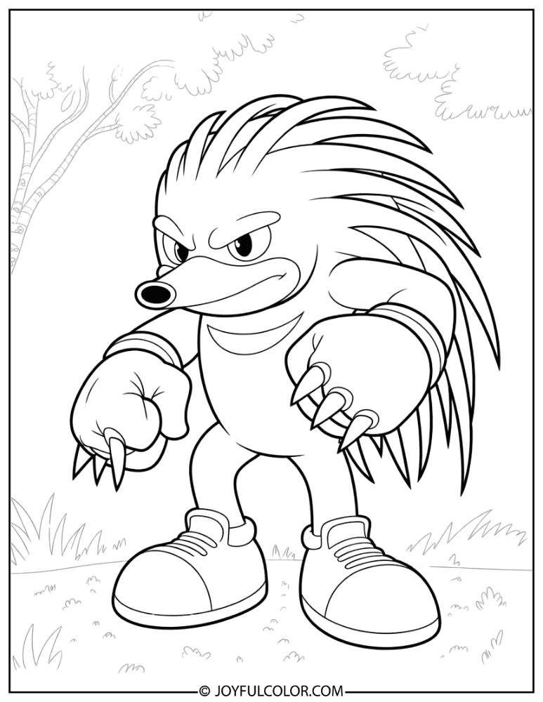 Knuckles Coloring Page