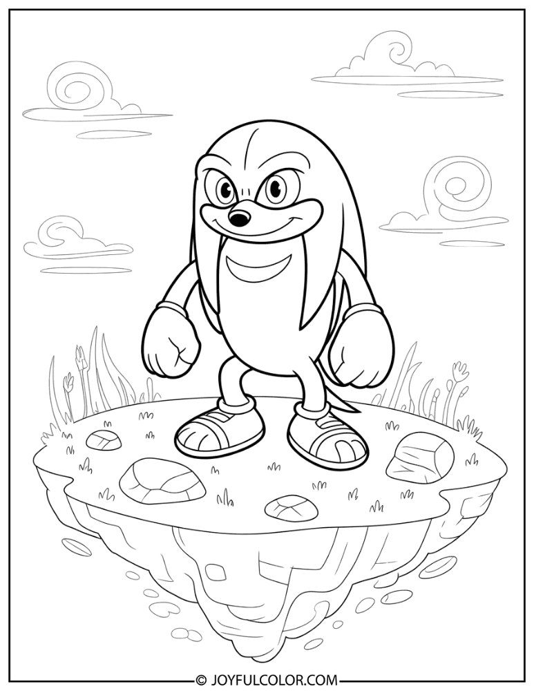 Knuckles Floating Island Coloring Page