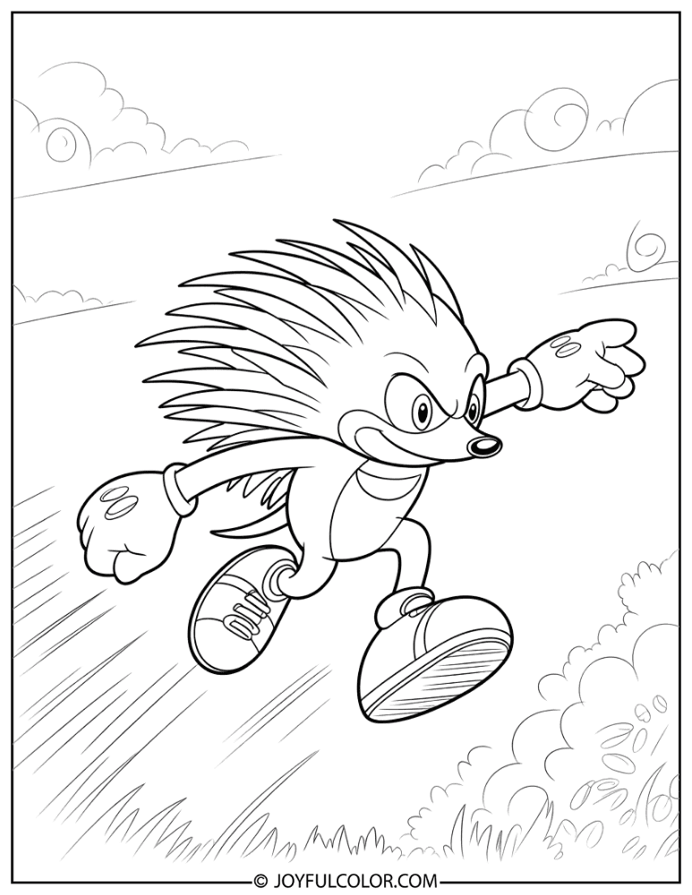 Knuckles Mid-Air Glide Coloring Page