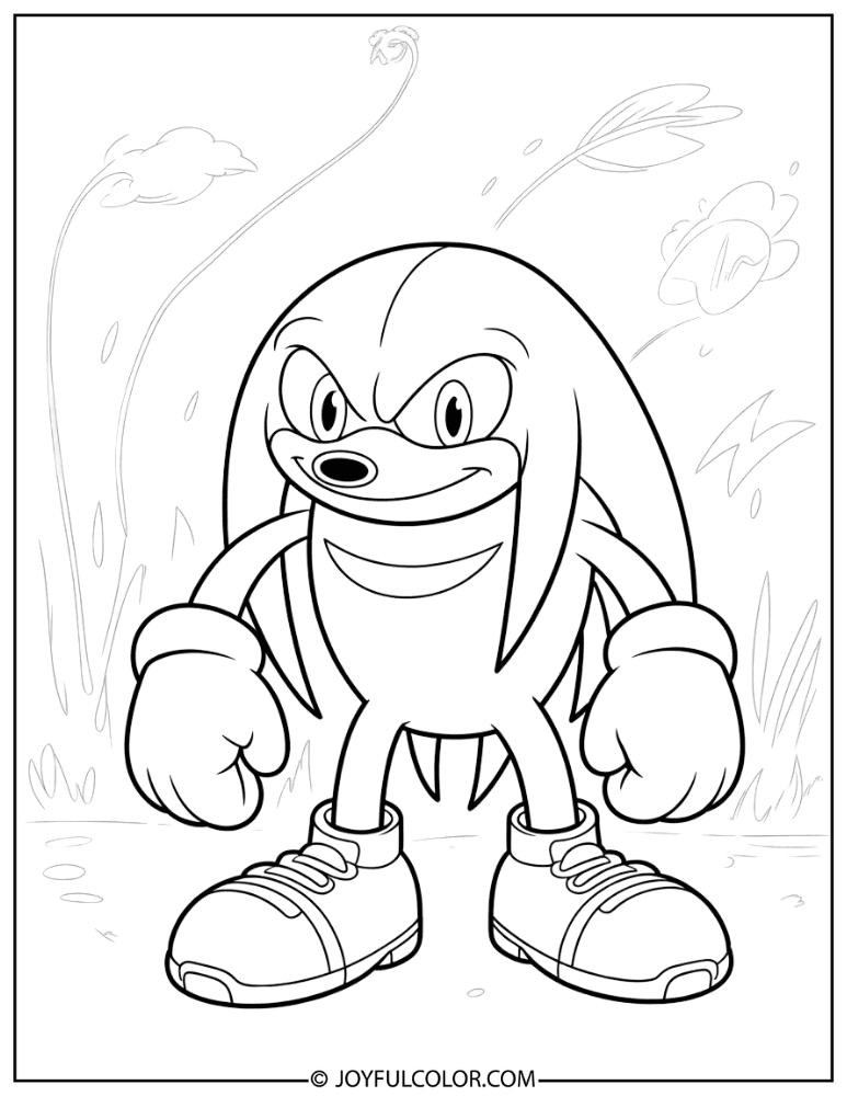 Knuckles Outline Coloring Page