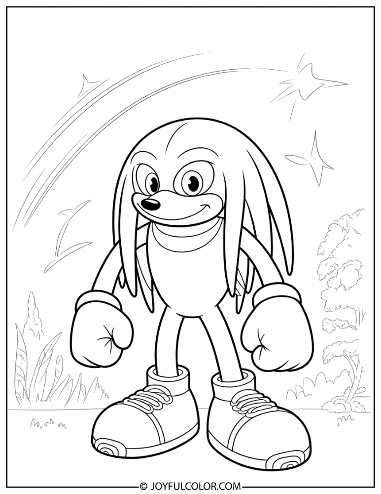 Knuckles for Beginners Coloring Page