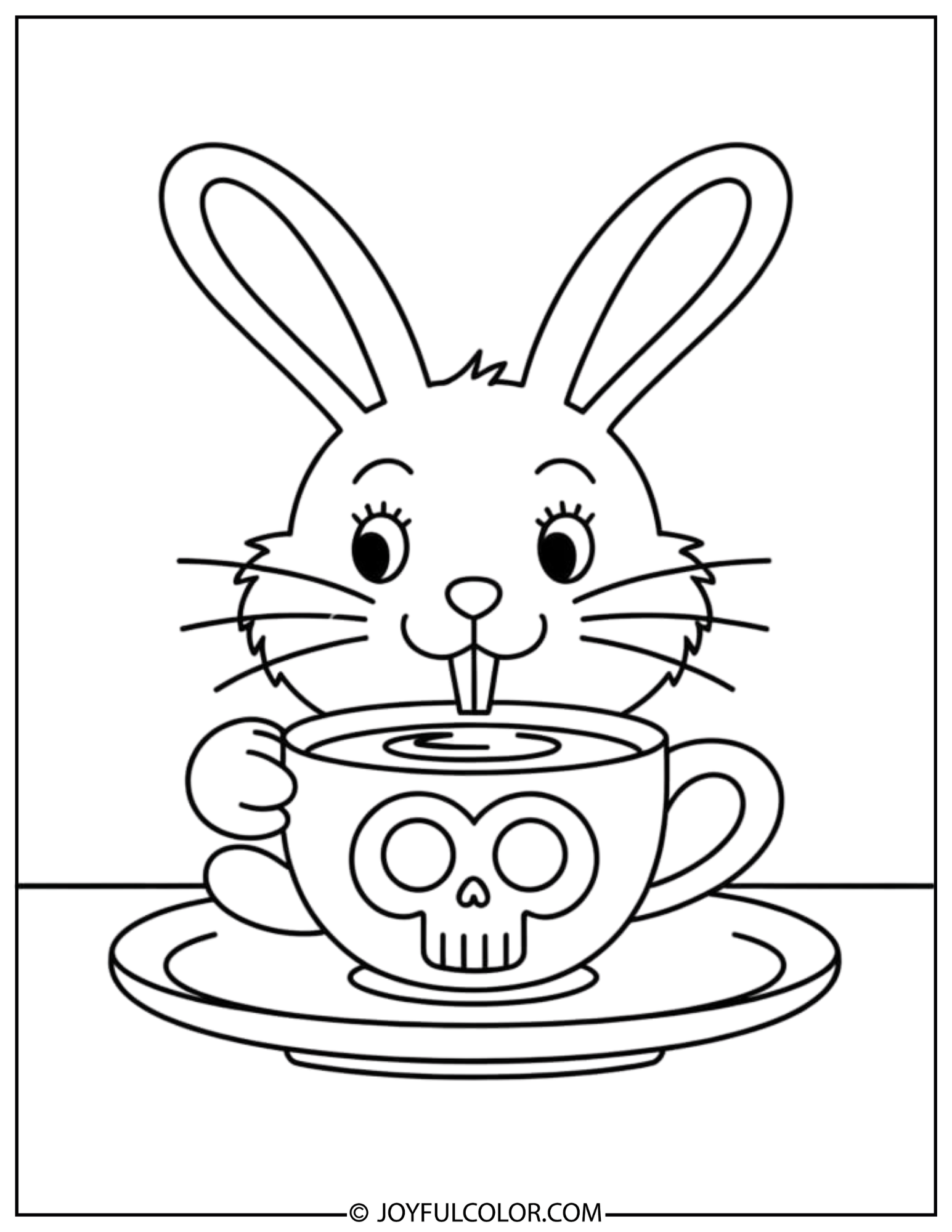 Kuromi Cafe Time Coloring Page