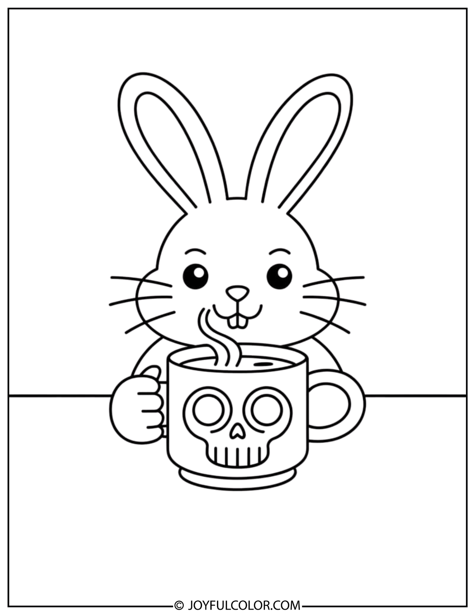 Kuromi Cafe Time Coloring Page