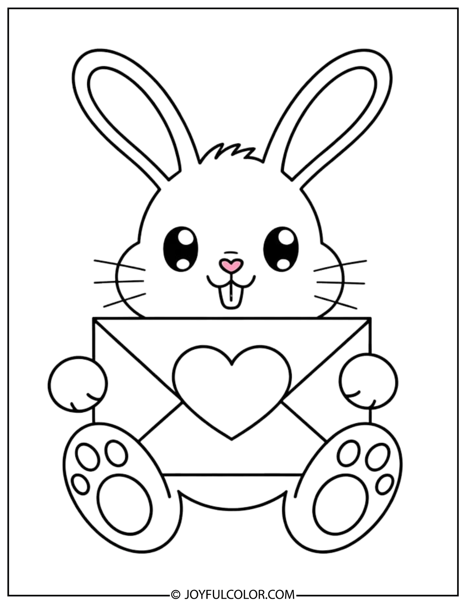 Kuromi Valentine Love Coloring Page