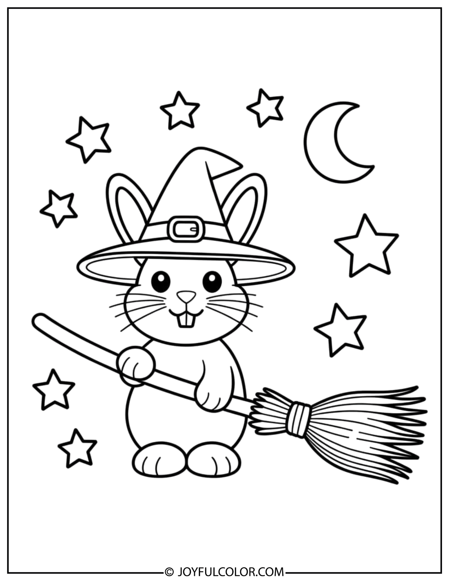 Kuromi Witch Theme Coloring Page