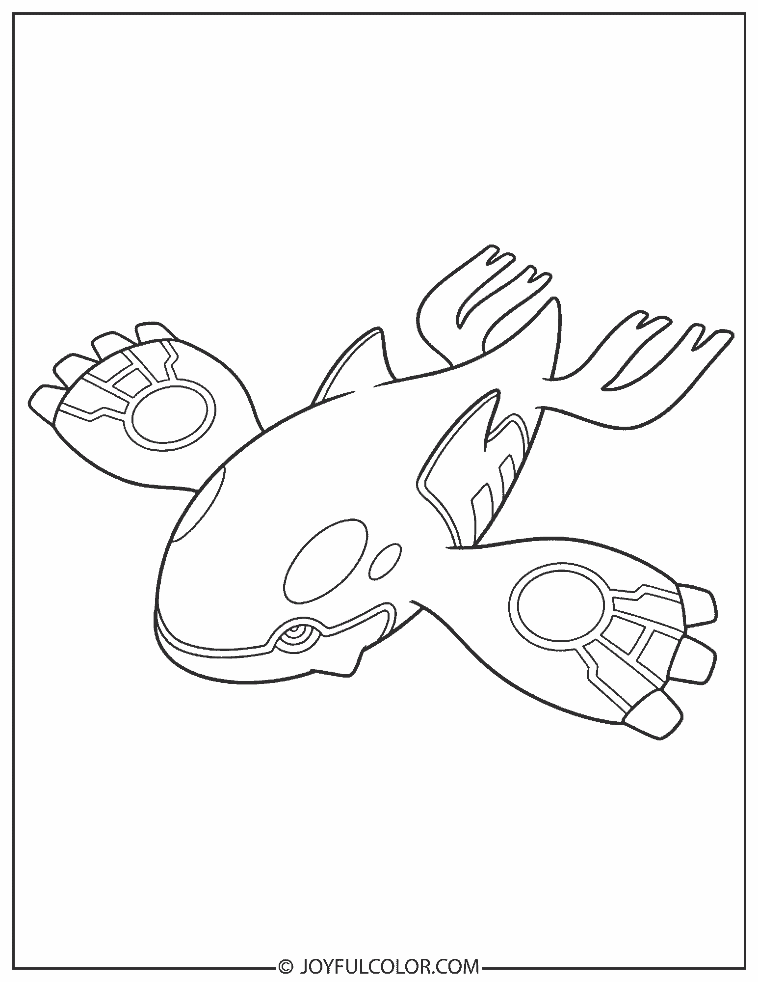 Kyogre Coloring Page 1