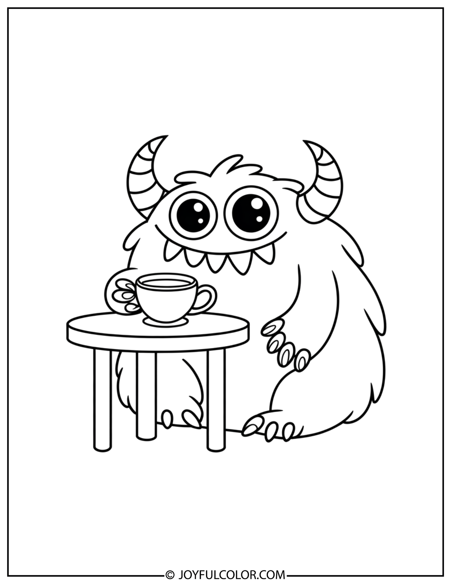Labubu Tea Party Coloring Page