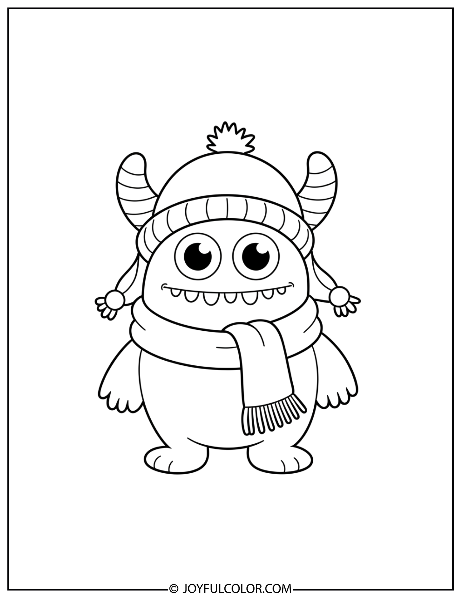 Labubu Winter Coloring Page