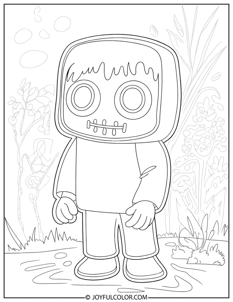 Large Easy Creeper for Toddlers Coloring Page