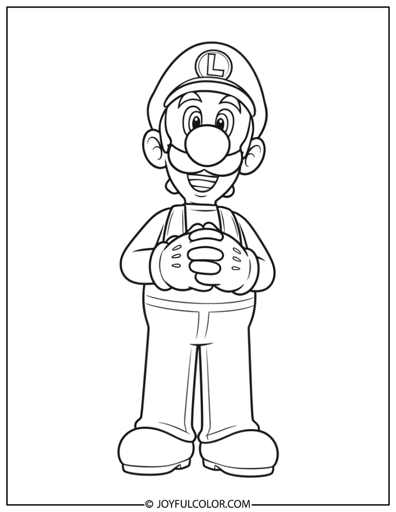Large Luigi Coloring Page