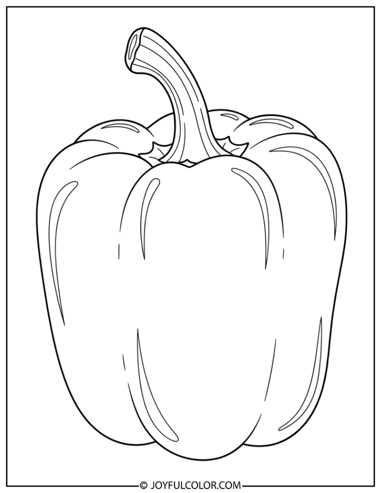 Large Pepper Shape Coloring Page