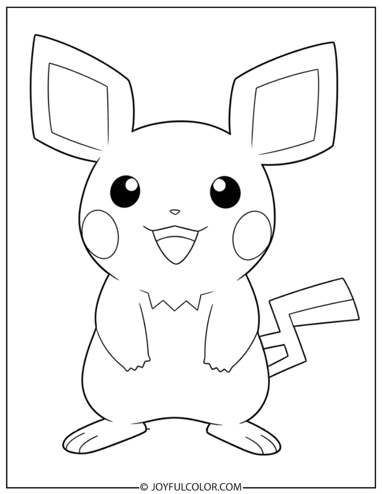 Large Pichu Coloring Page