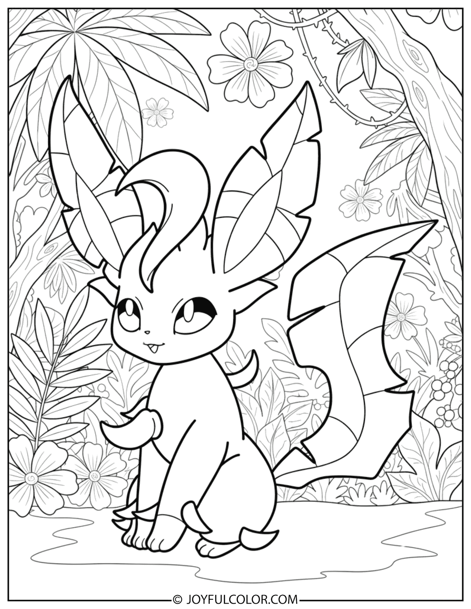 Leafeon Coloring Page 2