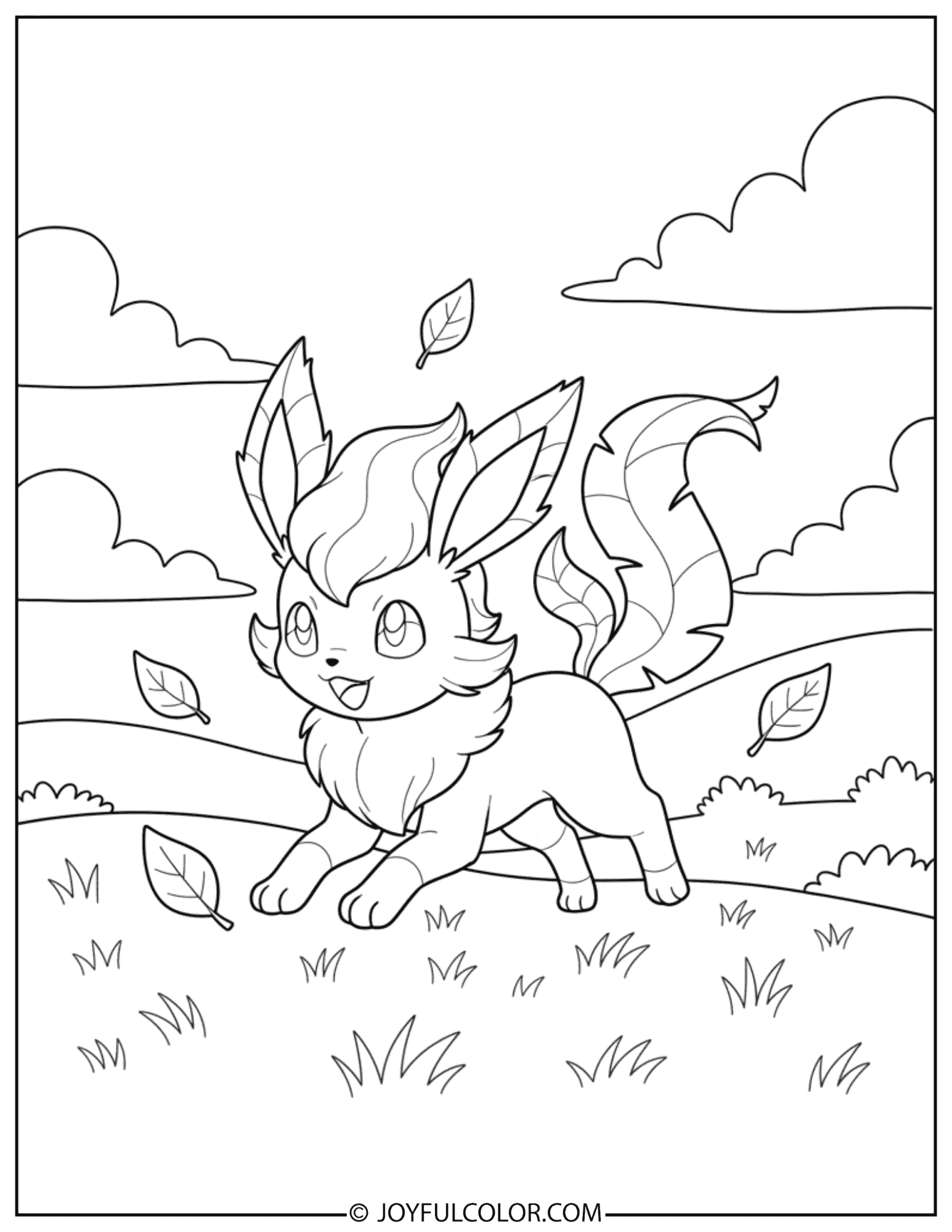 Leafeon Coloring Page 3