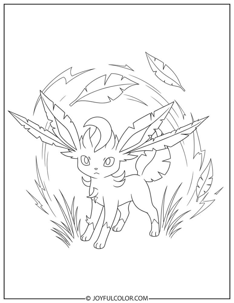 Leafeon Leaf Blade Coloring Page