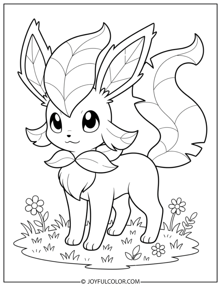 Leafeon Leaf Ears Coloring Page