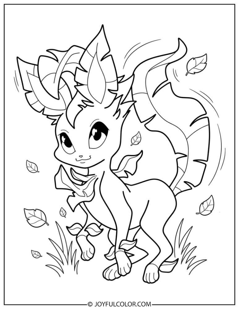 Leafeon Leaf Tail Coloring Page