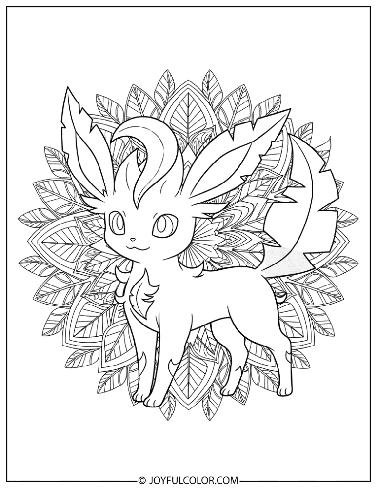 Leafeon Mandala Coloring Page