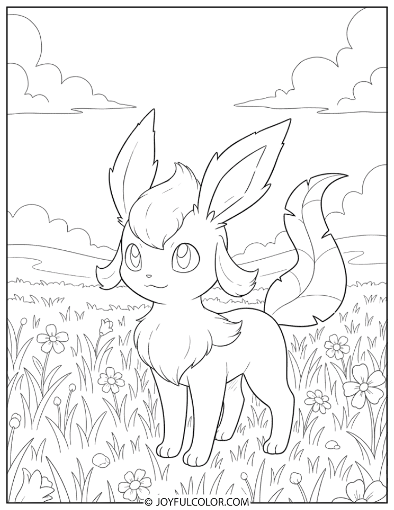 Leafeon Meadow Coloring Page