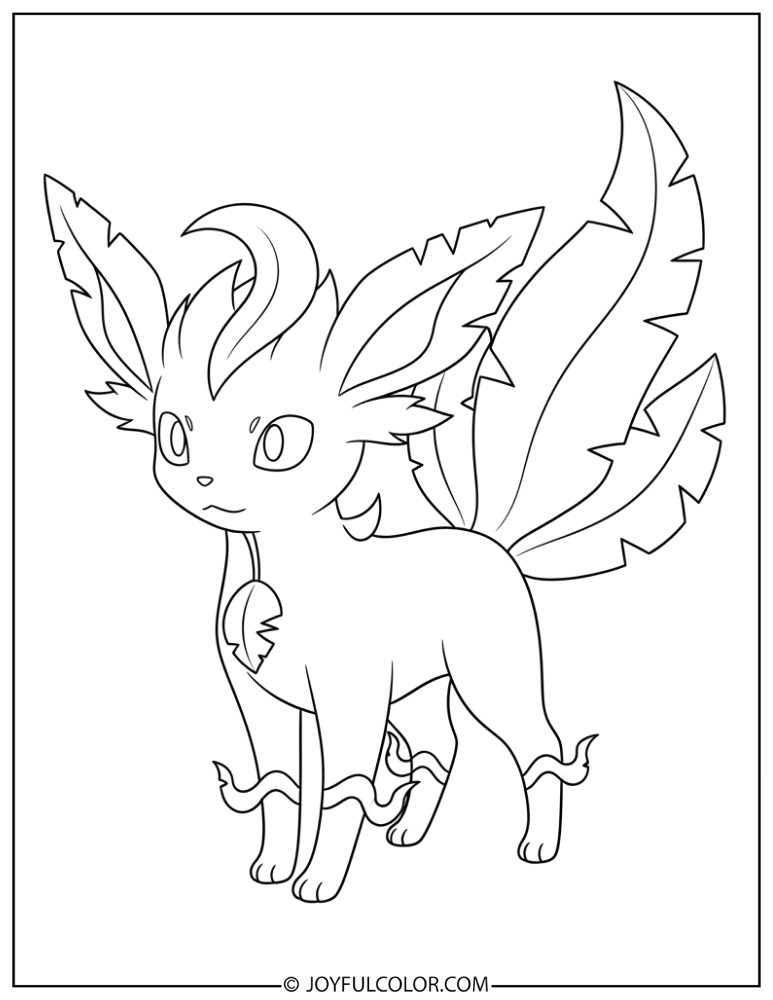 Leafeon Outline Coloring Page