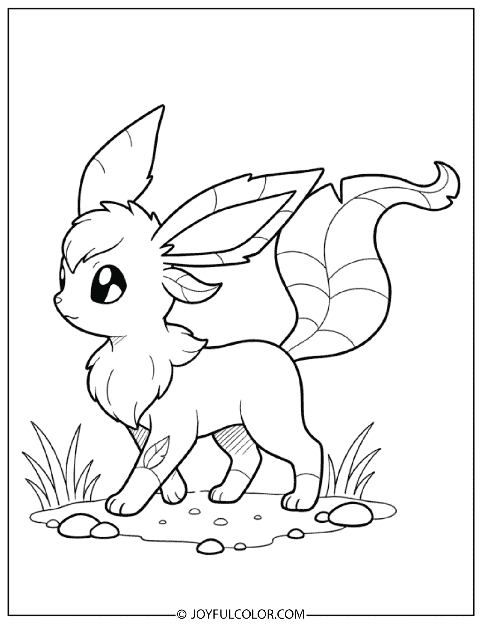 Leafeon Side View Coloring Page