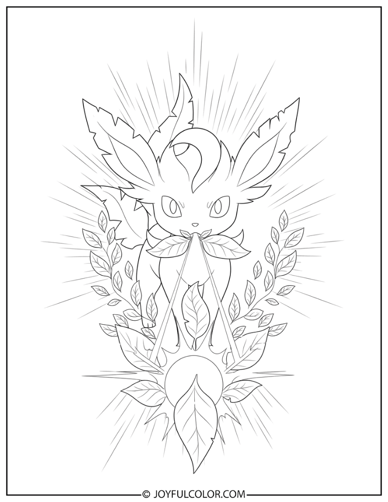 Leafeon Solar Beam Coloring Page