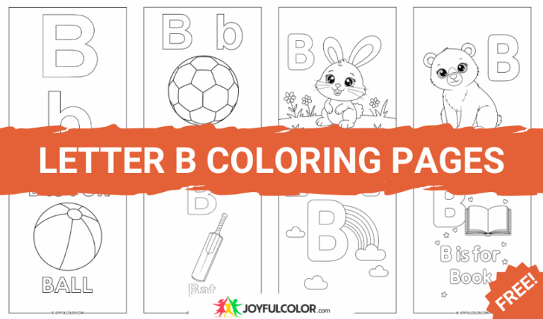 Letter B Coloring Pages: Free Printable Worksheets for Preschoolers