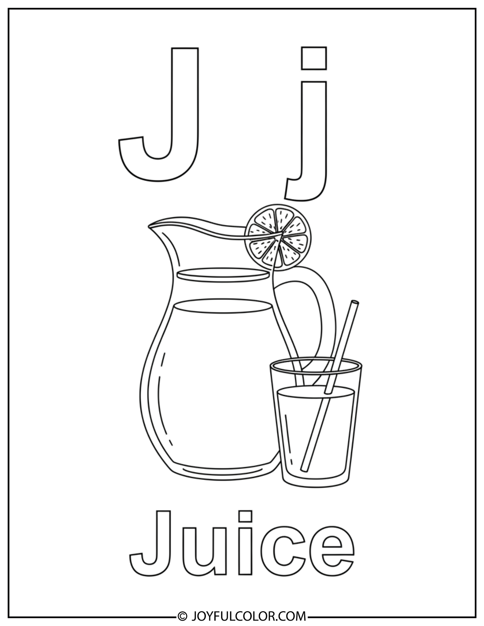 Letter J Coloring Page