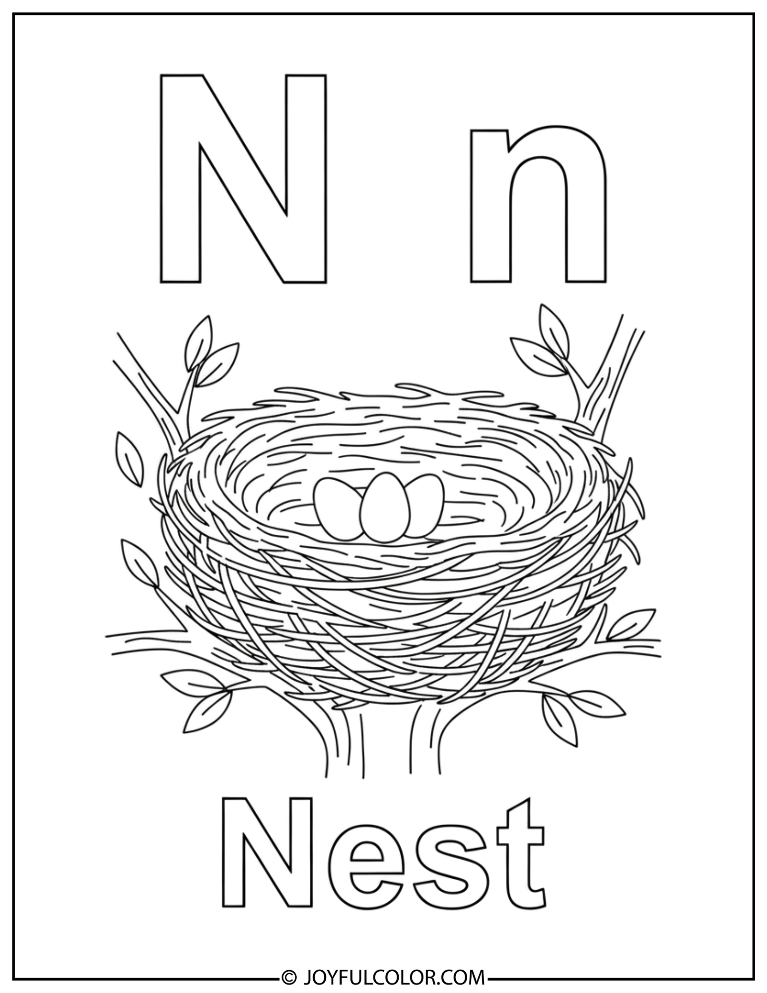Letter N Coloring Page