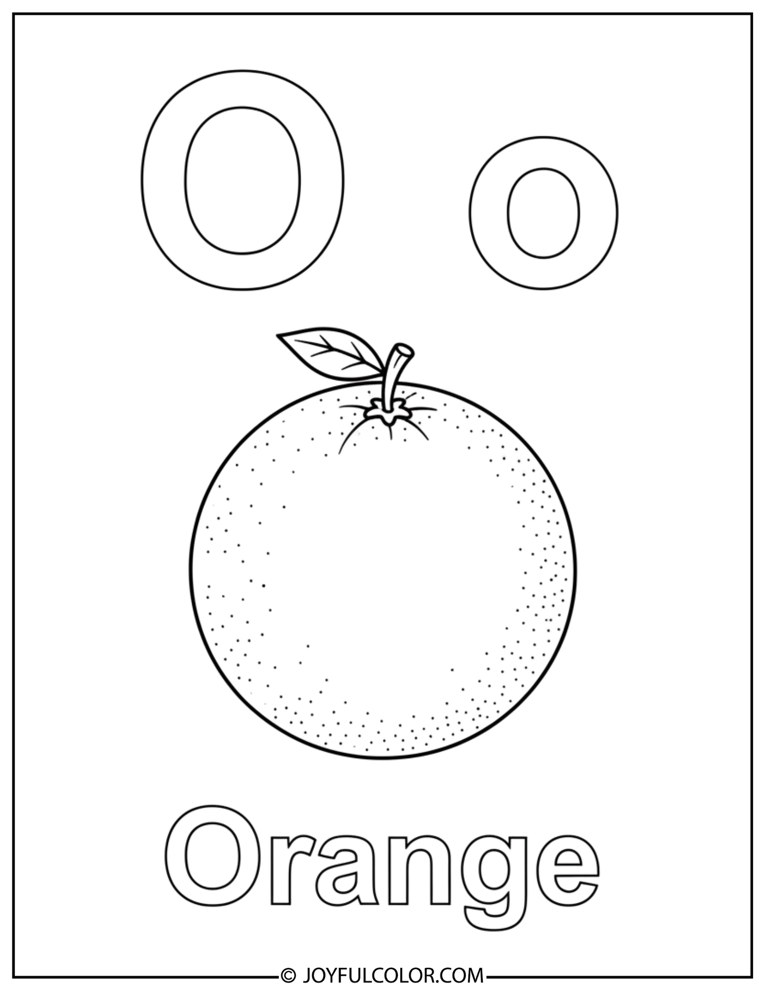 Letter O Coloring Page