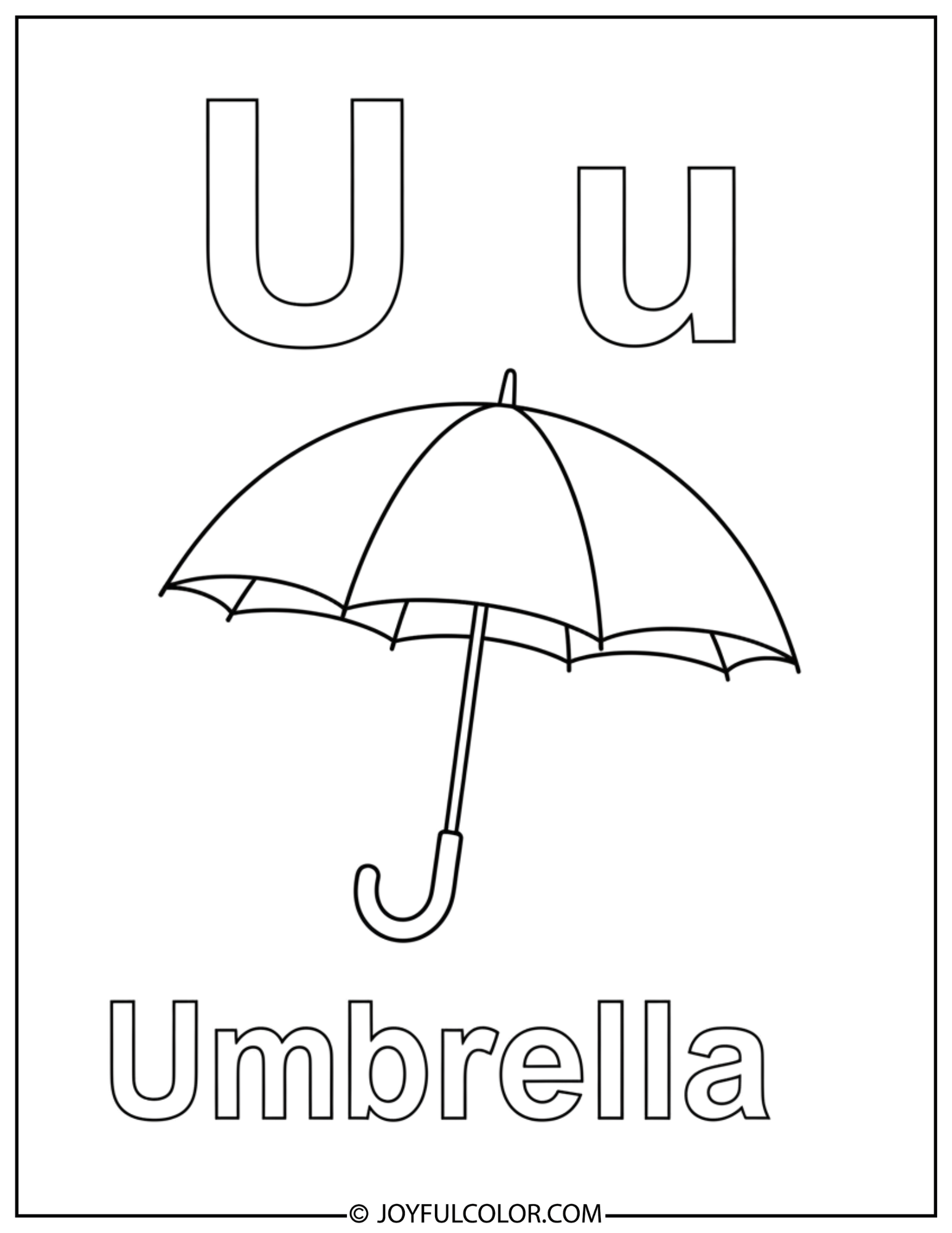 Letter U Coloring Page