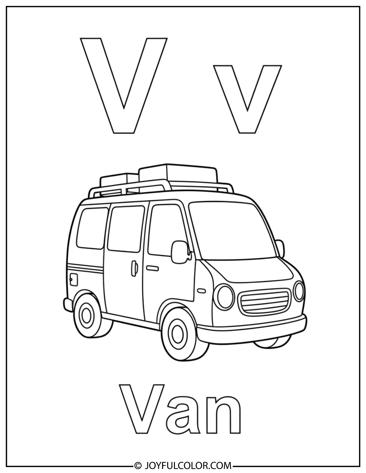 Letter V Coloring Page