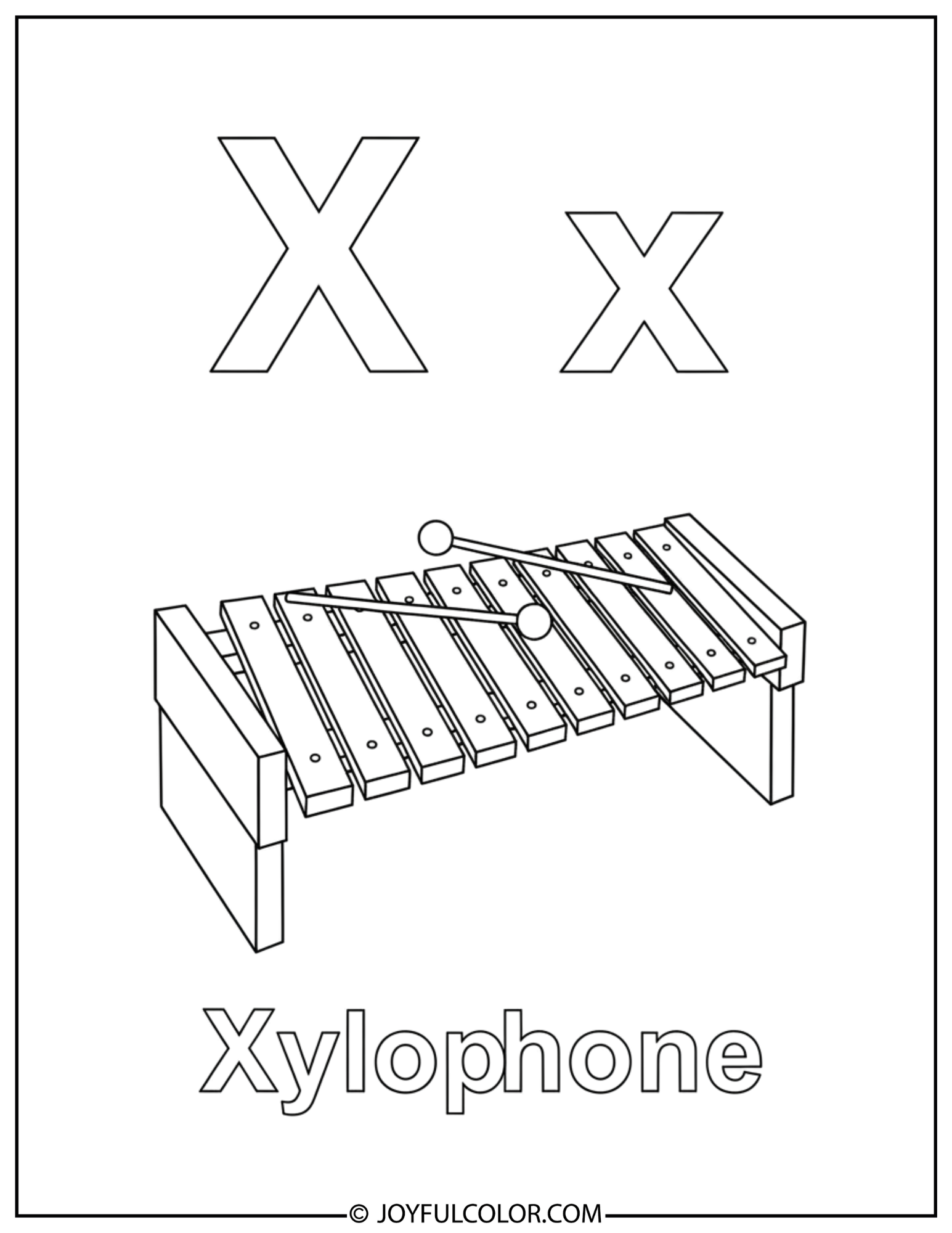 Letter X Coloring Page
