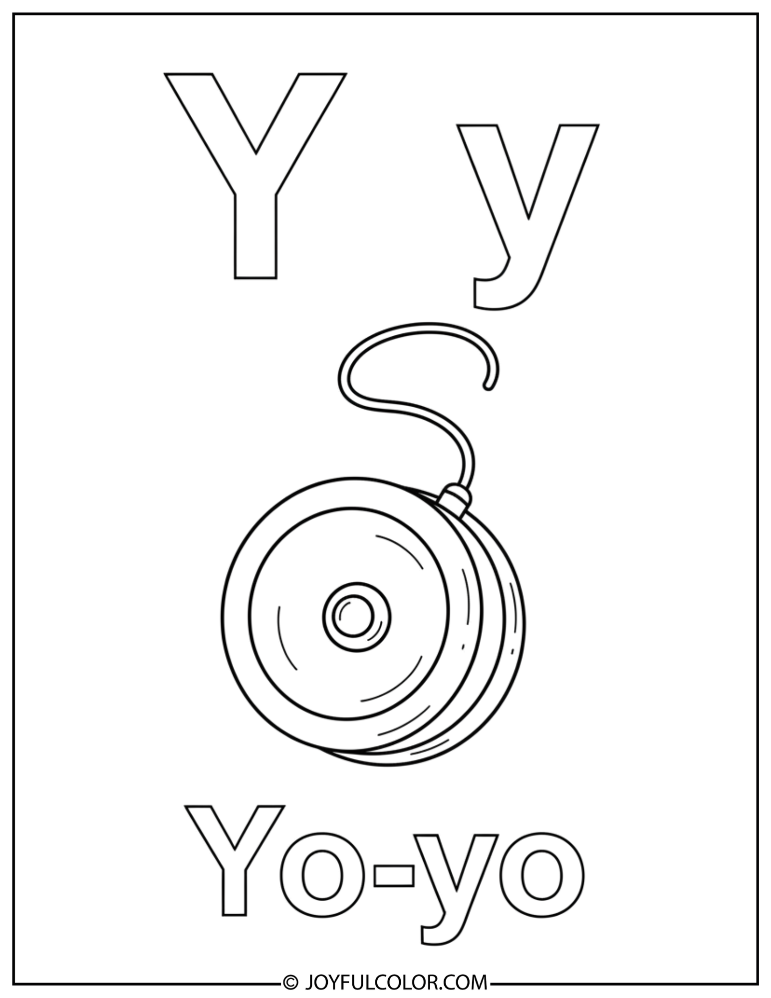 Letter Y Coloring Page