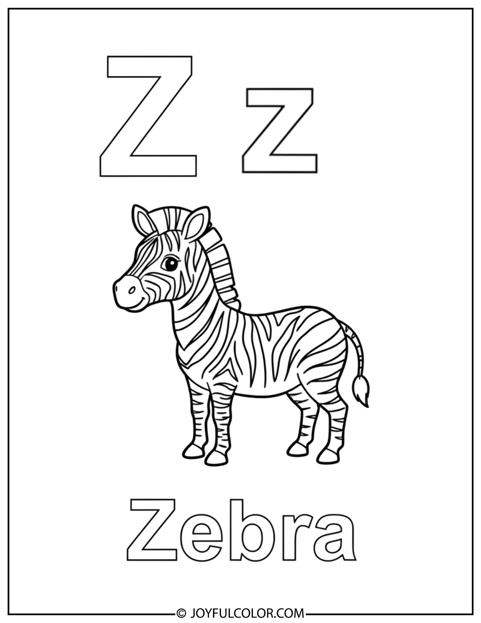 Letter Z Coloring Page