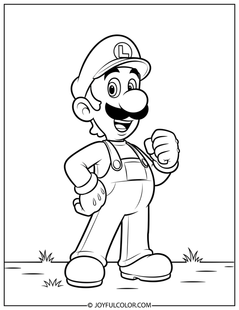 Luigi Coloring Page 2