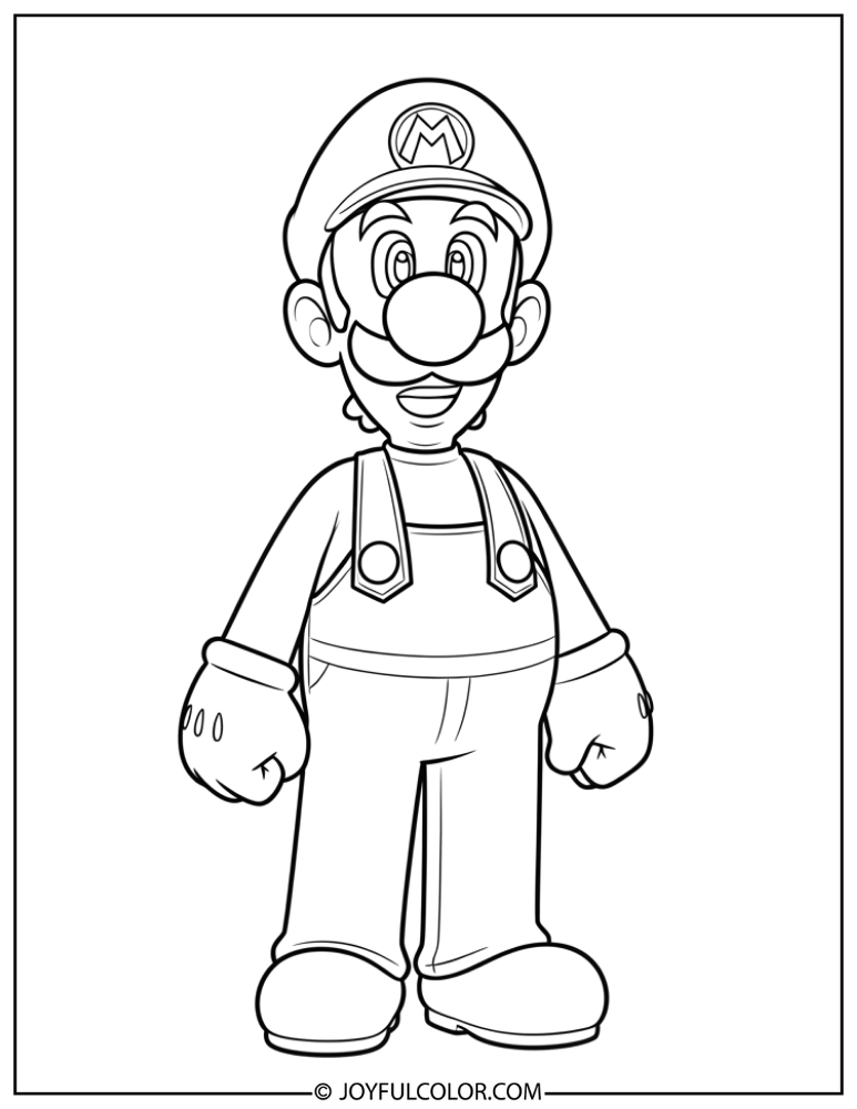 Luigi Outline Coloring Page