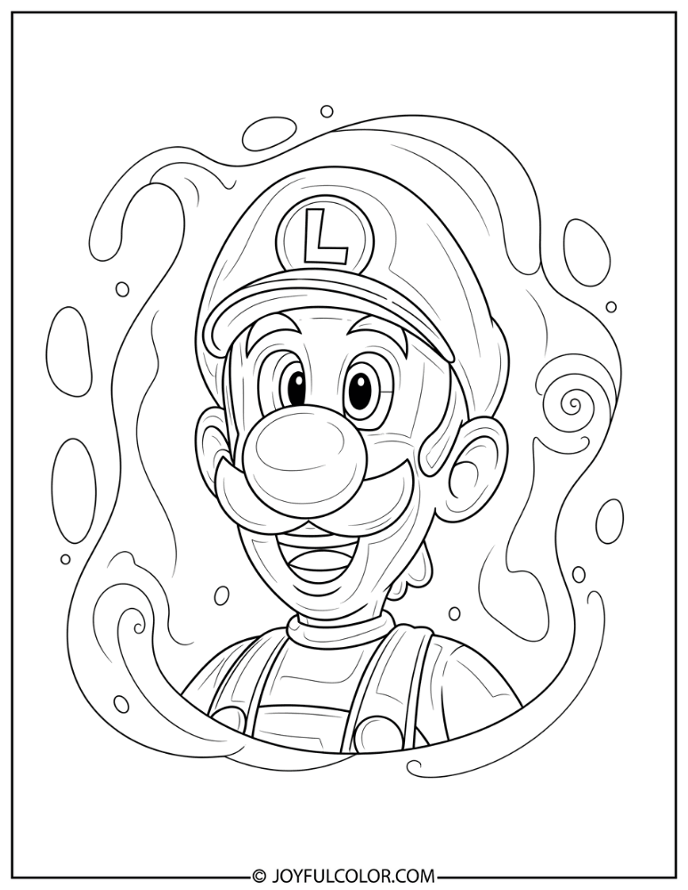 Luigi Portrait Coloring Page