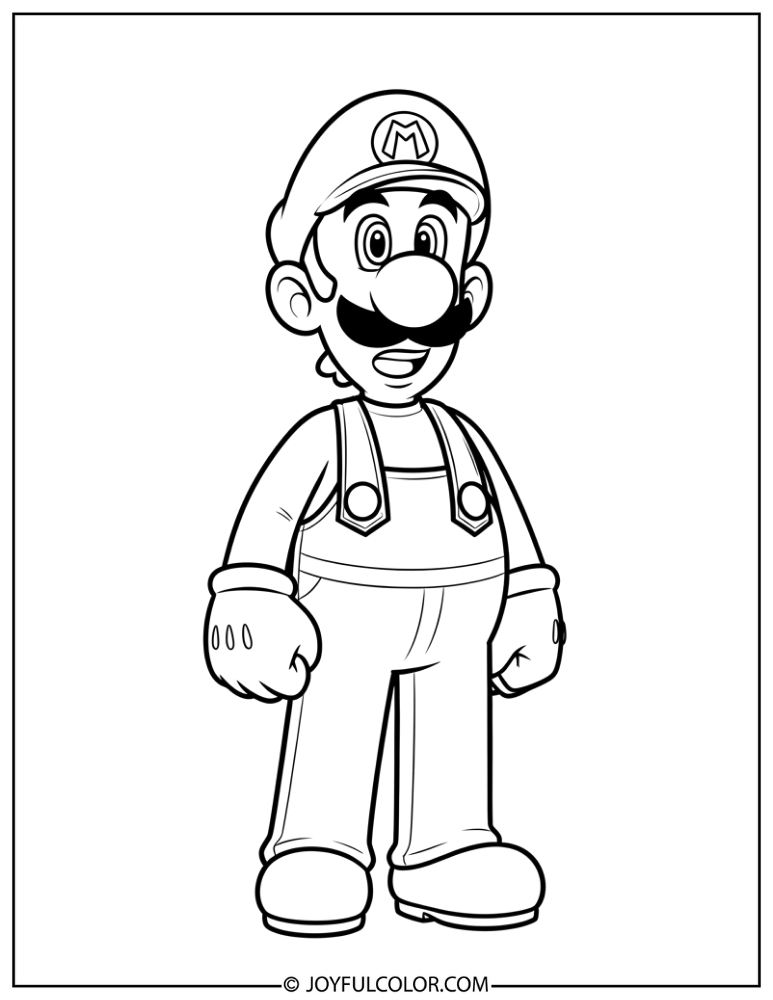 Luigi Standing Coloring Page