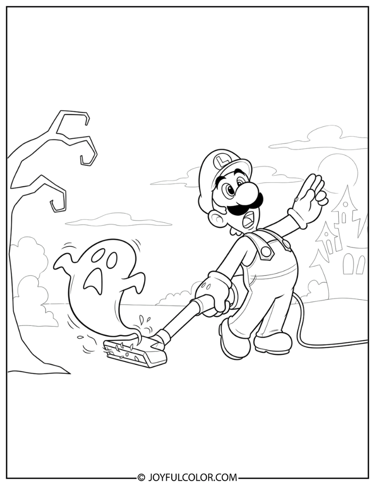 Luigi Vacuum Coloring Page