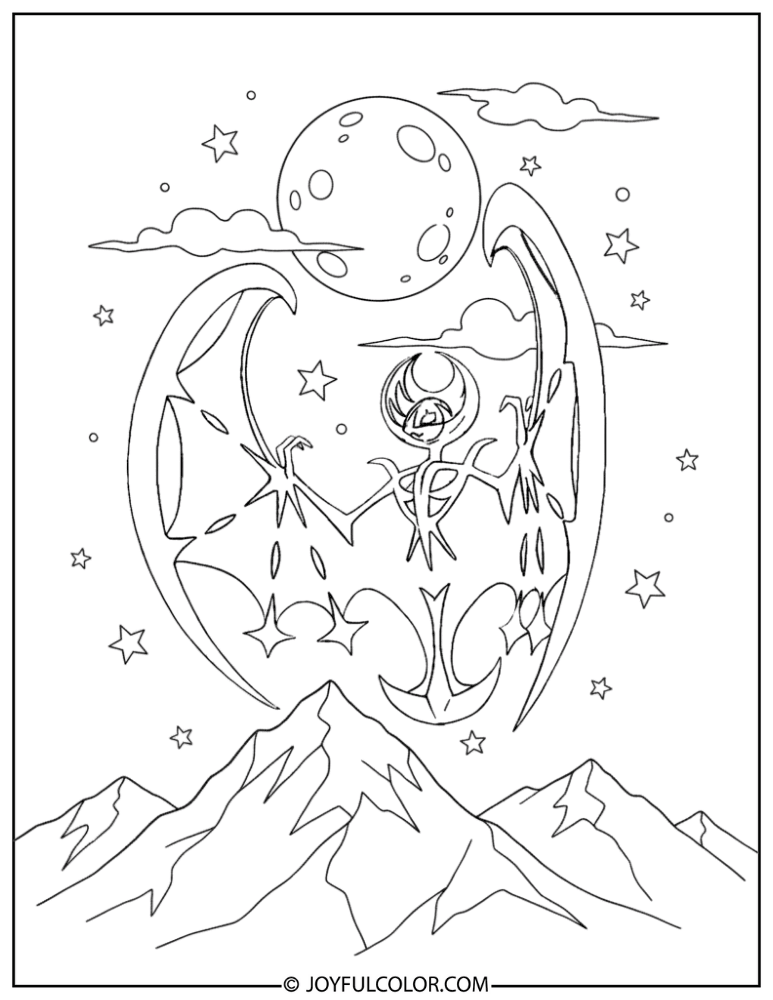 Lunala Coloring Page 1
