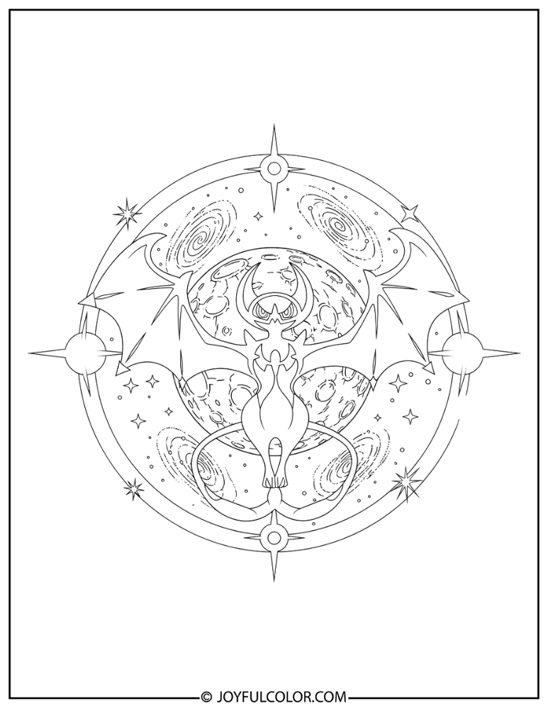 Lunala Coloring Page 2