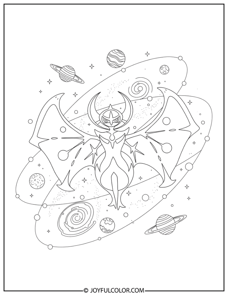 Lunala Cosmic Coloring Page